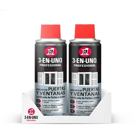 3-EN-UNO Profesional Pack 2 unidades Lubricante de Puertas y Ventanas 250ml