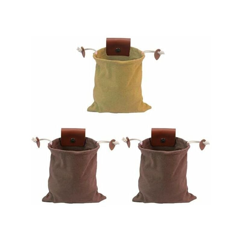 3 Ensemble de Pochette de recherche de nourriture pu Portable Mini cordon sac poche Camping chasse cadeaux pour taille ceinture pantalon