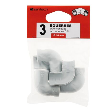 3 equerres pour conduits Ø 16mm - gris