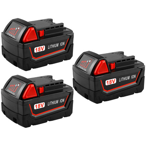 3 er Akku für Milwaukee M18B5 M18B4 18VOLT 5.0AH XC Ersatzakku  Ersatz für Milwaukee 48-11-1860, 48-11-1852, 48-11-1850, 48-11-1840, 48-11-1830 Lithium-Ion Akkupack NEU