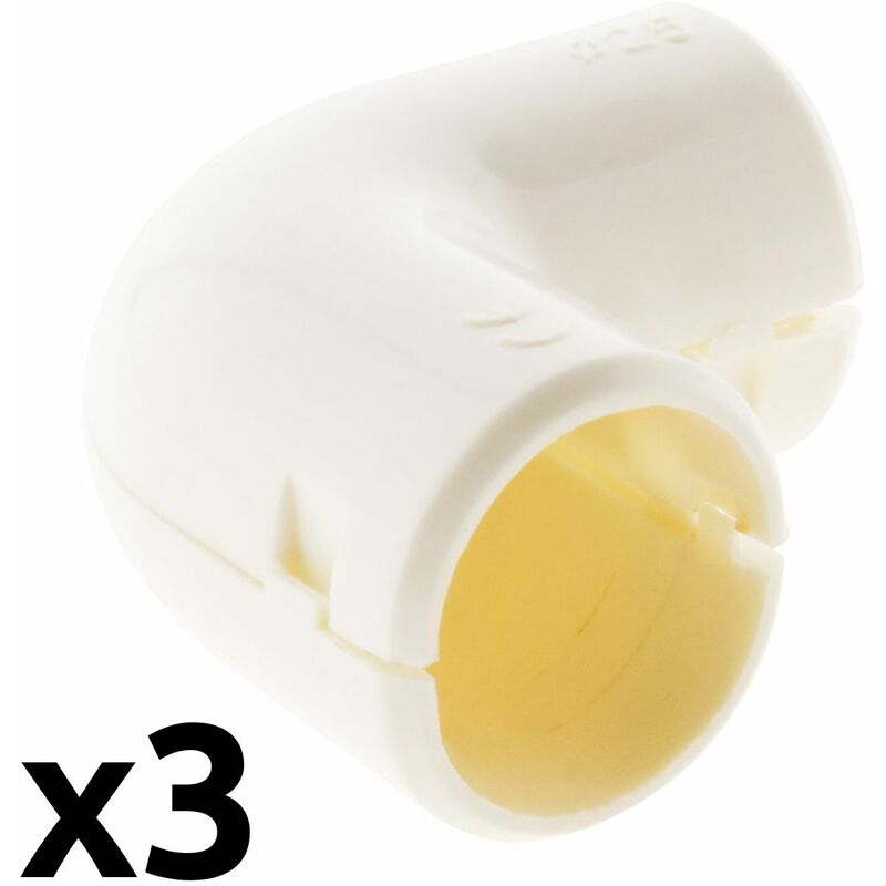 

3 escuadras para tubos 16 mm - Blanco - Zenitech