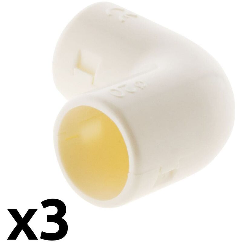 

3 escuadras para tubos 20 mm - Blanco - Zenitech