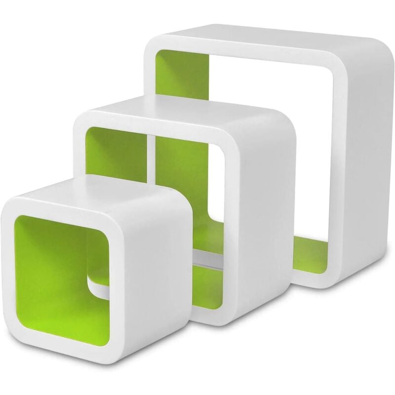 

Vidaxl - Estanterías de Cubos para Pared 6 Unidades Blanco y Verde - Blanco