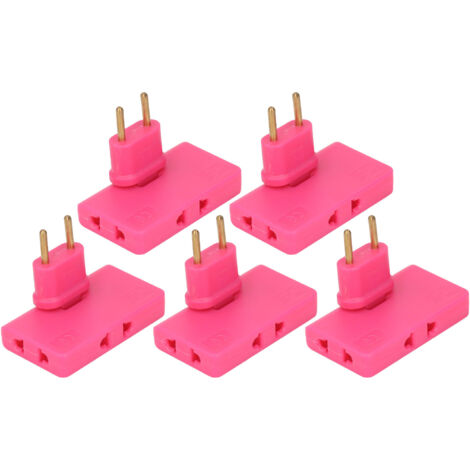 3-fach EU-WLAN-Adapter (180°), 5-teiliges EU-Reiseadapter-Set, 110–250 V, Rot/Rosa