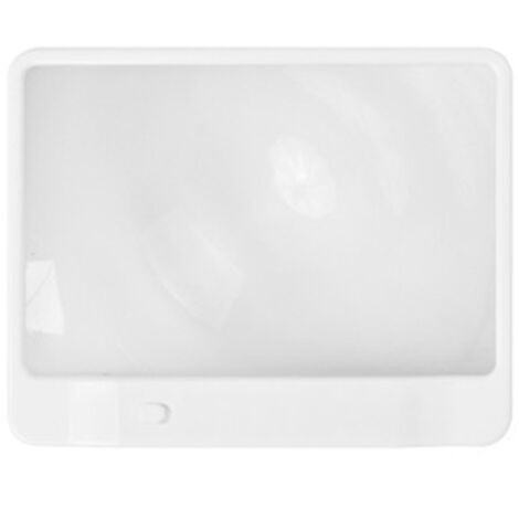 3-fach LED-Leselupe mit Licht, PVC-Fresnellinse, großes Sichtfeld (14 x 18 cm), inklusive CR2032-Batterie