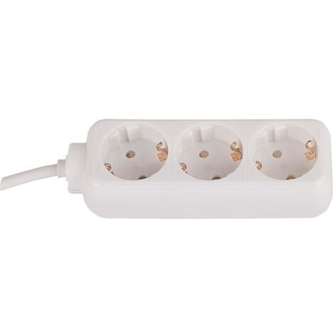 3-fach Steckdose Zuleitung weiß - 230V, 16A - 5 m