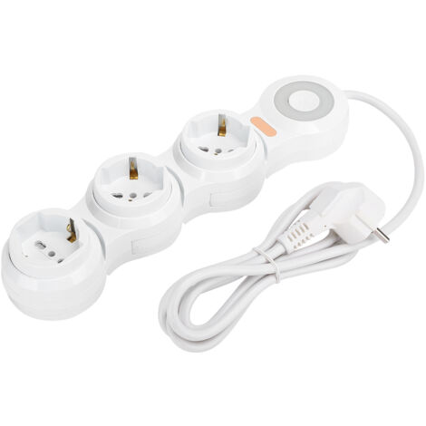 3-fach Steckdosenleiste mit konkaven Steckdosen, 10 A, mit EU-Stecker (220–250 V) für elektrisches Zubehör