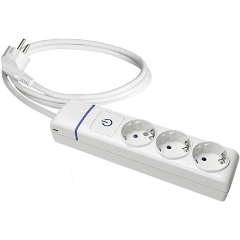 3-fach Steckdosenleiste t/tl mit beleuchtetem Schalter. 1,5m Kabel 8013pil solera