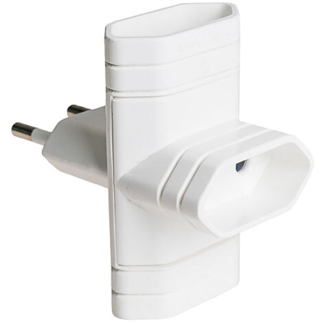 3-fach Stecker 10A 250V 4mm 2300W weiß Solera 6009