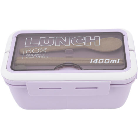 3-Fächer-Bento-Box, 1400 ml Fassungsvermögen, isoliert, auslaufsicher, für Kinder, Schüler und Büro, Lila