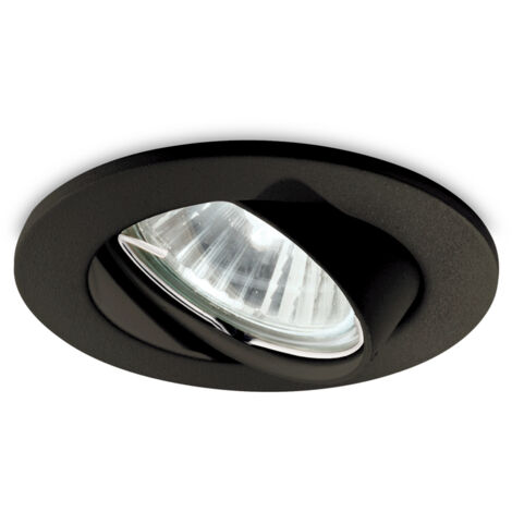 3 Faretti Ad Incasso Swing Metallo Nero 1 Luce Gu10
