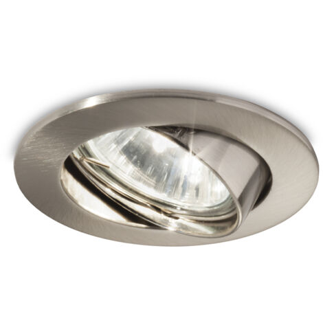 3 Faretti Ad Incasso Swing Metallo Nickel 1 Luce Gu10