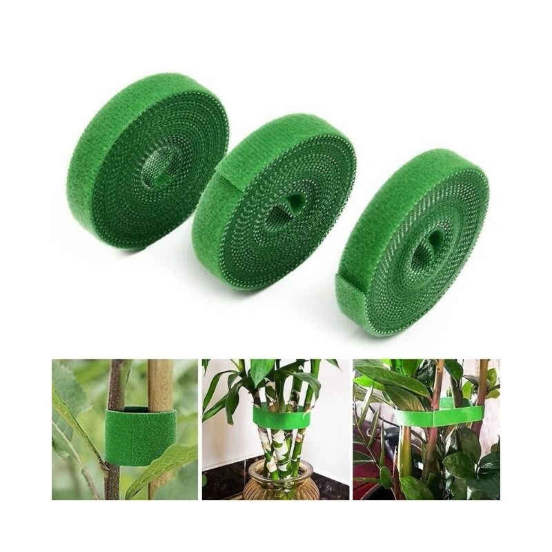 Image of 3 Fascette in nylon riutilizzabili per piante da giardino, rami di fiori, pomodori, supporti per piante da interno ed esterno per una crescita