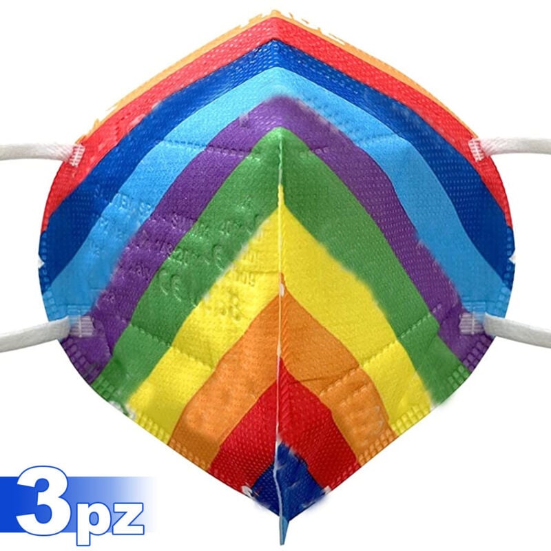 Image of Trade Shop Traesio - Trade Shop - 3 FFP2 schutzmasken ohne ventil maske mit peace flag -
