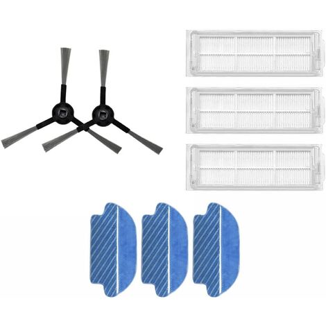 3 Filtres 2 Brosses Latérales et 3 Serpillères pour Aspirateur Robot Proscenic M6 Pro