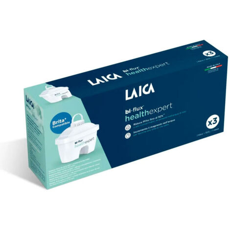 3 FILTROS B-FLUX HEATHEXPERT QUE REDUCE LOS PFAS, Y AÑADE MAGNESIO. COMPATIBLE CON TODAS LAS JARRAS DE BRITA 1 MES O 150 LITROS BLANCO