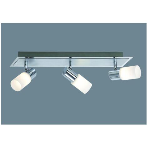 3-flammiger LED Deckenstrahler CLAPTON mit Glasschirmen, Breite 50cm