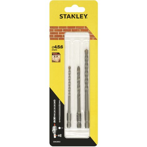 3 forets à maçonnerie de 4, 5 et 6 mm. Arbre hexagonal STY-STA53053-XJ