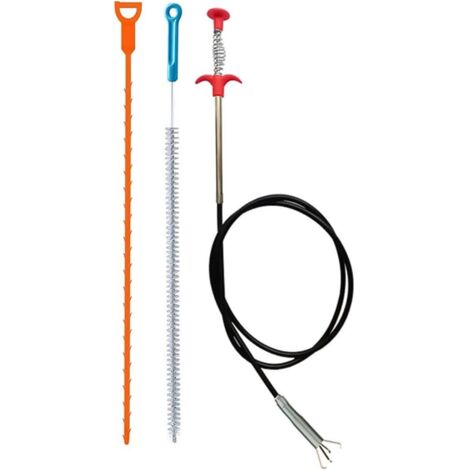 3 furets plomberie 160cm - Déboucheur toilette, douche, tuyau - Brosse nettoyage réutilisable - Sonde de débouchage professionnelle
