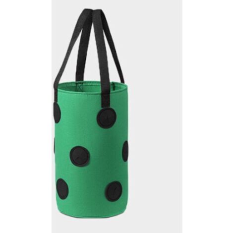 (3 gallons 20x35cm (13 trous) tache noire verte) 1 paquet de sacs de culture de fraises, sacs de culture suspendus avec poignées, jardinières de fraises de jardin d'herbes
