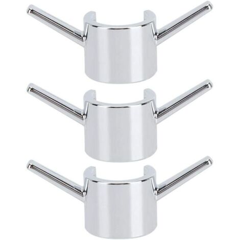 3 ganci galvanizzati per appendere oggetti su asta doccia, rubinetto da cucina e accessori.