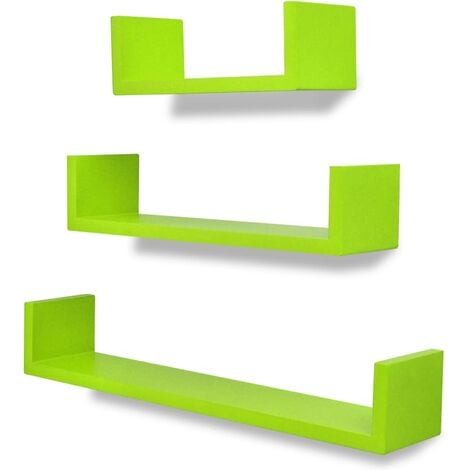 3 Green Mdf U Shaped Floating Wall Display Shelves Book Dvd 3 Green Mdf U Shaped Floating Wall Display Shelves Book Dvd Storage P 356281 2371554 1 Jpg