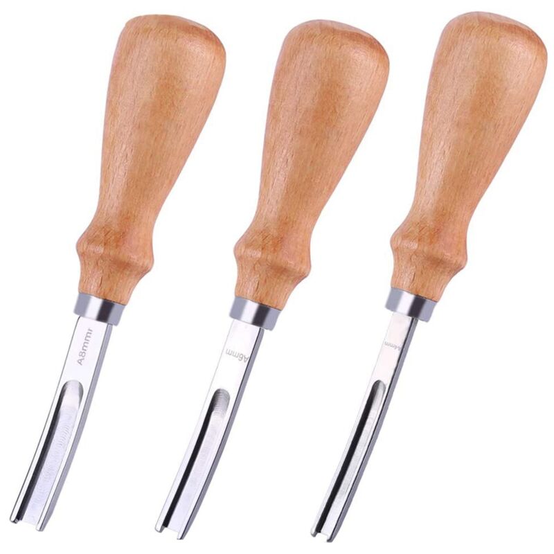 Image of 3 größe Leder Rand Beveler Werkzeug 4mm 6mm 8mmEdge Schäl DIY Trimmen