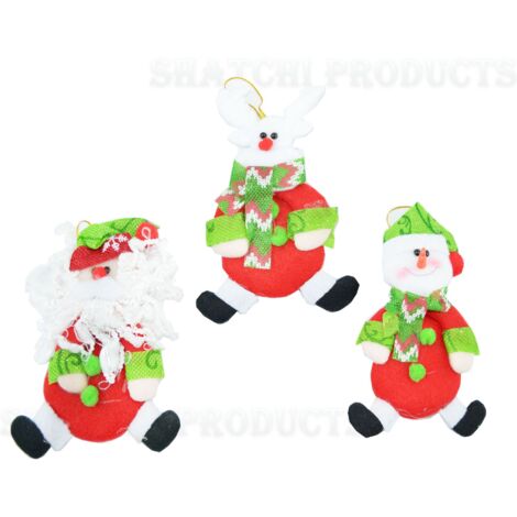3 Handmade Novelty Christmas Tree Hanging Decoration Xmas Decor Stocking Fillers 6113