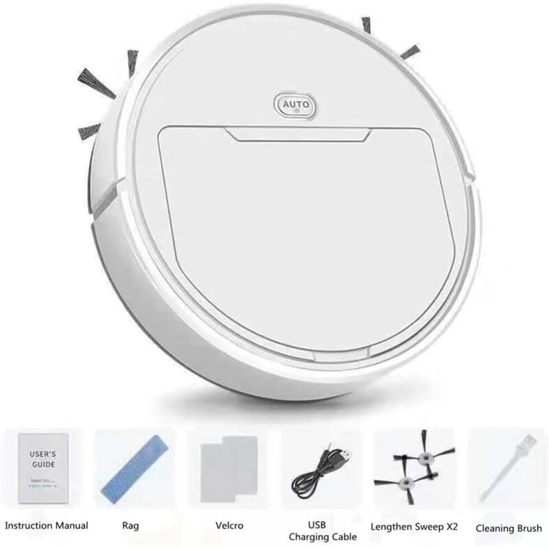 Tinor - 3 in 1 Automatic Robot Cleaner Smart Mop Robot Lazy Vacuum Cleaner Household Wireless Cleaning Sweeping Robot, White b