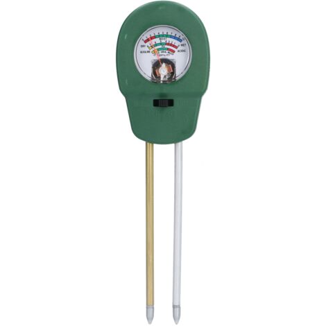 3-in-1 Bodenfeuchtigkeitsmesser mit 2 Nadeln, einstellbarem pH-Wert, Bodenfruchtbarkeitstestgerät für Garten, Hof und Außenbereich