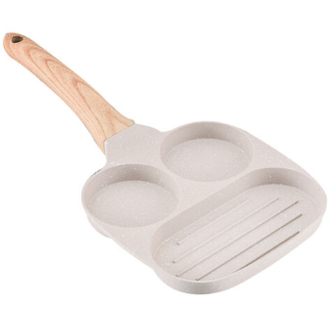 3 in 1 Breakfast Pan Nonstick Aluminum Alloy Labor Saving Pancake Frying Pan for Egg Bacon Universal Type