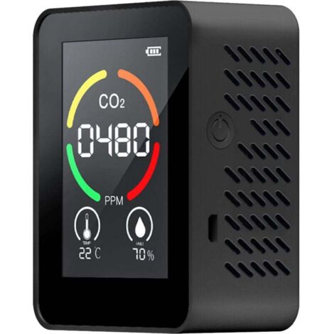 3-in-1 CO2 Detector, Carbon Dioxide Detector, DC 5V, USB Charger, Air Quality Monitor, ABS Thermometer, Hygrometer, TVOC Tester for Home