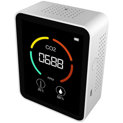 LCD Digital CO2 Kohlendioxid Detektor Temperatur Feuchtigkeits Luft Messgerät*A