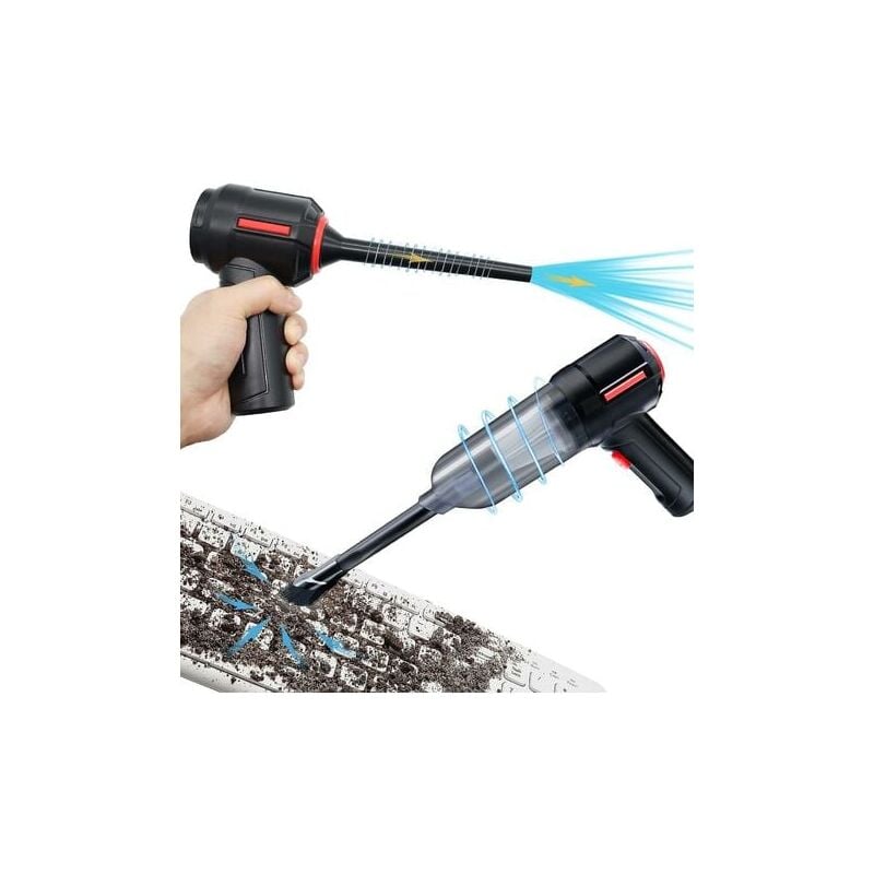 3-in-1 Computer Vacuum, Compressed Air Duster Blower, Portable Handheld Vacuum Cleaner Cordless, Keyboard Cleaner Kit, Electric Spray Air Can For Pc