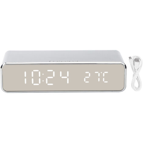 3 in 1 Electronic Bedside Clock Thermometer Digital Alarm Clock Wireless Charger