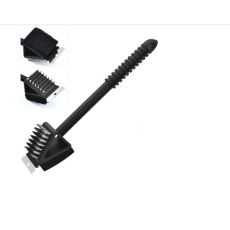 3-in-1 Grillbürste – Metallbürste + Schaber + Minibürste – Schnell & einfach effizient