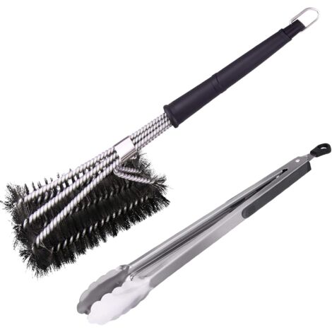 3-in-1-Grillbürsten, sehr langlebig – Edelstahlborsten, zur schnellen und effektiven Reinigung aller Grills