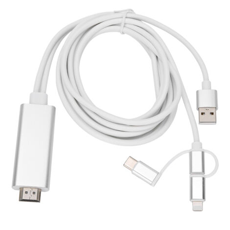 3-in-1 HDMI-Adapter mit Micro-USB-Typ-C-Anschluss – Bildschirmkonvertierungs- und Spiegelungskabel