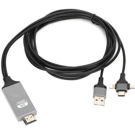 3-in-1 HDMI-Bildschirmprojektionskabel für iOS, Android und USB-C