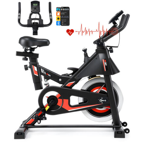 3-in-1 Heimtrainer mit stufenlosem Widerstand, App-Steuerung, LCD-Monitor & Herzfrequenzsensor, 6-fach verstellbarer Sitz, Extra leise und Stabil, Inklusive Getränkehalter – Kompaktes Fitness-Fahrrad 