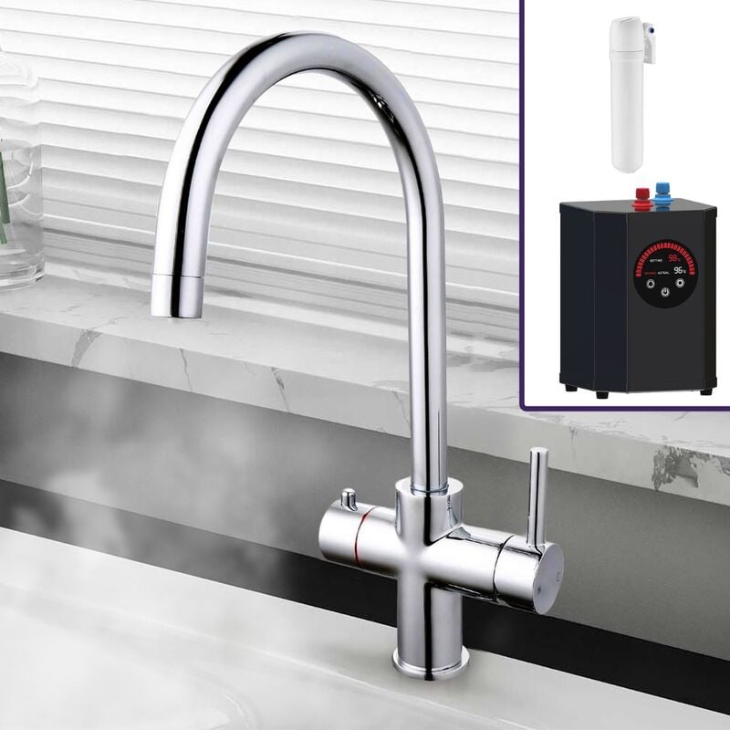 Contemporary 3 In 1 Instant Boiling Water Kitchen Mixer Tap