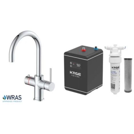 3 in 1 Instant Hot Water Kitchen Tap Swan Spout Chrome Finish