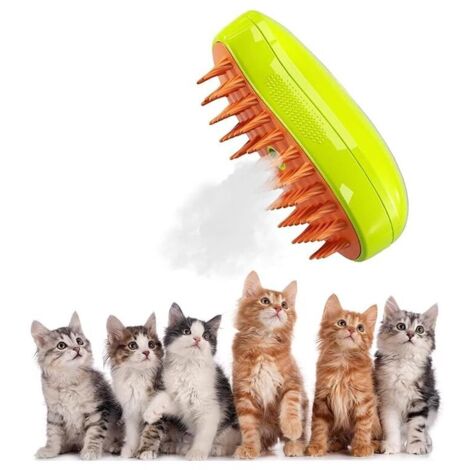 3-in-1-Katzen-Dampfbürste, 3-in-1-Katzen-Dampf-Massagekamm, Katzen-Dampfbürste, Katzen-Dampfbürste, Katzen-Dampfbürste, für Massage, Entwirren von Knoten und losen Tierhaaren FLITI