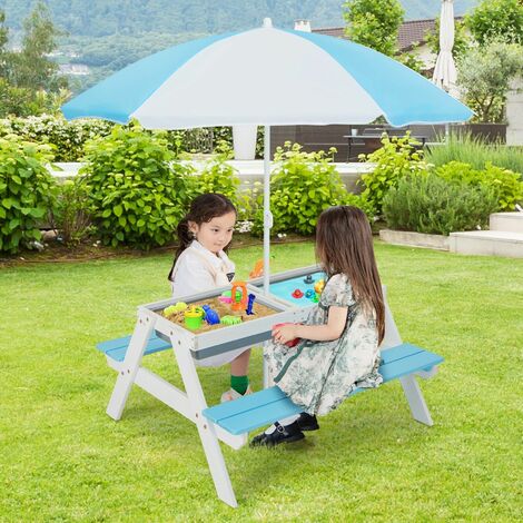 Small picnic table deals umbrella