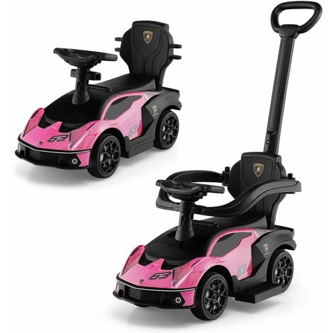 3 in 1 Kids Ride on Push Car Licensed Lamborghini Push Along Car Baby Stroller