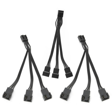 3-in-1 Lüfterverlängerungskabel, 4-Pin-Splitter, PC-Stromwandler