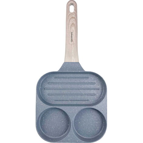 3-in-1 Marmorpfanne für Eier, Pfannkuchen, Pfannkuchengrill, 18 cm, GRAU, KLAUSBERG KB-7817