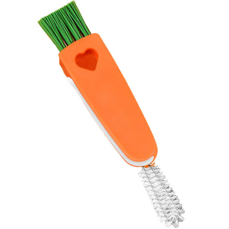 3-in-1 Mini-Reinigungsbürste in Karottenform für Flaschen, Deckel und Dichtungen – Multifunktionales Küchenaccessoire