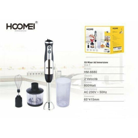 3 In 1 Mixer Ad Immersione Multifunzione 800 W 2 Velocita' Cucina Hoomei Hm-6680