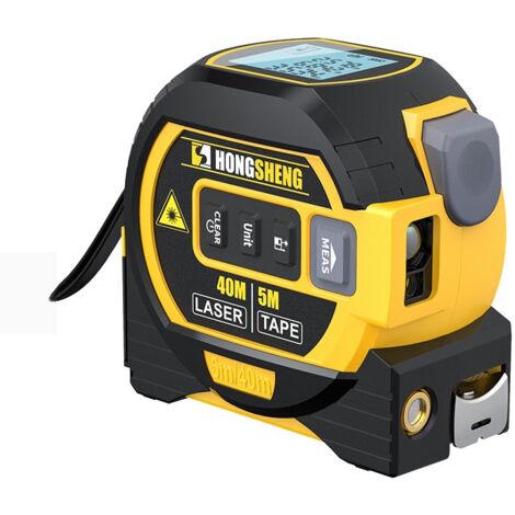 3 in 1 Multifunction Laser Rangefinder, High Definition Digital Display, Multiple Measuring Modes, ABS/Rubber Material, Black/Yellow